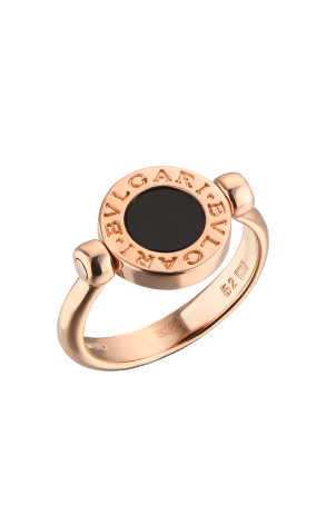 Кольцо Bvlgari - Rose Gold Flip Mother-of-pearl & Onyx (Size 52) 347762 (43805) №2