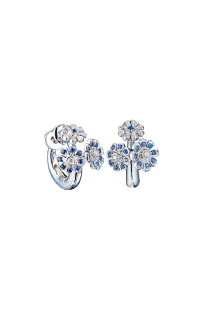 Серьги Mario Panelli FLOWER Blue Sapphire & Diamonds & White Gold (41530)