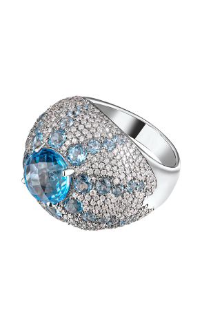Кольцо RalfDiamonds Natural Blue Topaz 6.80 ct & Round Diamonds 2.36 ct (36910) №5