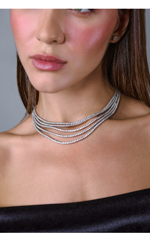 Колье Leo Pizzo 28,0 ct Five Row Tennis Necklace (40737) №4