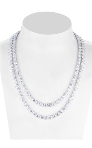Колье  Tennis Necklace 74,50 ct Round Cut Diamonds & White Gold (42082) №2