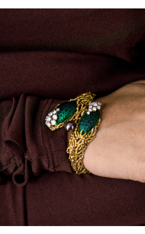 Браслет Gilbert Albert Scarabey beetle shell & Yellow Gold & Diamonds (40720) №3