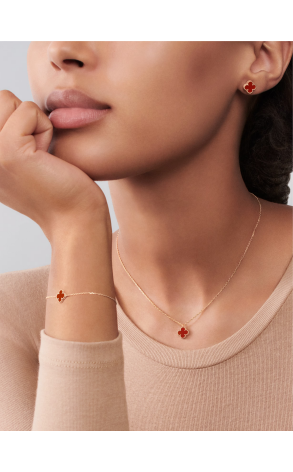 Браслет Van Cleef & Arpels Sweet Alhambra 1 motifs Rose Gold & Carnelian VCARN59K00 (43610) №3