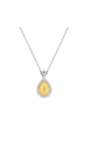 Подвеска GIA 1,01 ct Natural Fancy Yellow/SI1 Pear Diamond (40766)