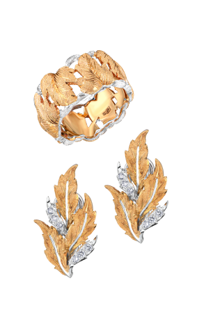 Комплект Mario Buccellati Leaf White & Yellow Gold & Diamonds (36989)