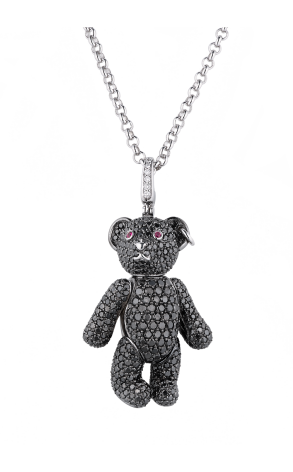 Подвеска Qeelin Classic JumBoBo Pendant in White gold with black diamonds Limited Edition (38149)