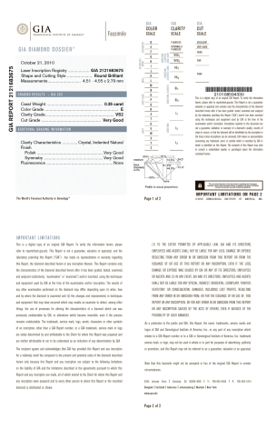 Кольцо  0,35 ct E/VS2 Round Cut Diamond & White Gold (42132) №2