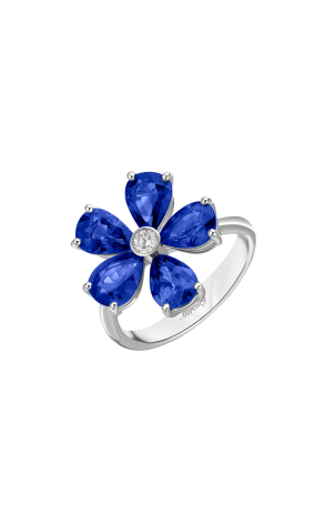 Кольцо Mercury Flower White Gold & Diamond & Natural Sapphire MR20990WS (42239)