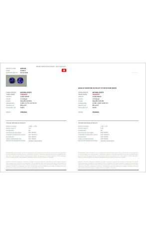 Серьги  12,89/12,85 ct Vivid Blue/VS Natural Tanzanite (42660) №2