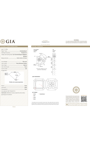 Кольцо GIA 1,00 ct Fancy Brownish Yellow/SI2 Radiant Cut & White Gold (43195) №2