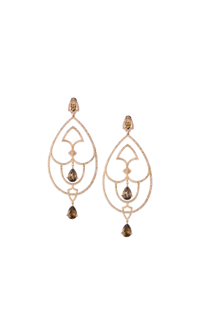 Серьги Grimoldi Milano Gotica Collection Rose Gold & Diamond & Smoky Quartz (43481)