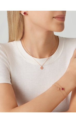 Браслет Van Cleef & Arpels Sweet Alhambra 1 motifs Rose Gold & Carnelian VCARN59K00 (43610) №2