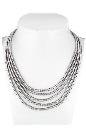 Колье Leo Pizzo 28,0 ct Five Row Tennis Necklace (40737)