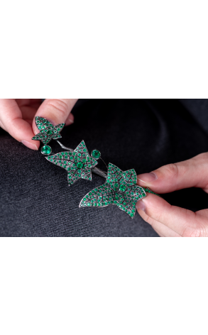 Брошь Boucheron Lierre De Paris Emerald Hair Clip Brooch (32734) №2