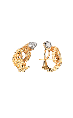 Серьги Gilbert Albert Vintage Yellow Dold & Diamonds (39944)