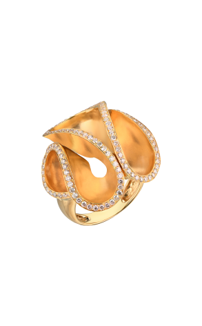 Кольцо  в стиле De Grisogono Zigana Diamonds & Yellow Gold (39605)