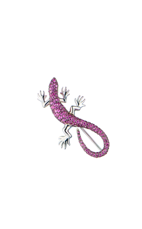Брошь  Lizard Ruby & White Gold (43505)