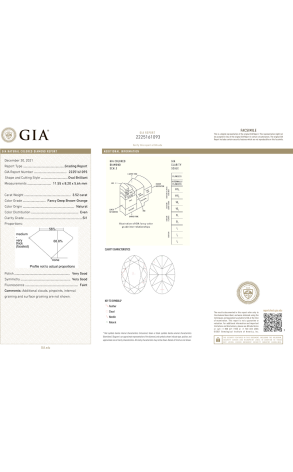 Кольцо GIA с бриллиантом 3,52 ct Fancy Deep Brown-Orange/SI1 GIA (35801) №2