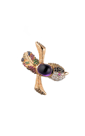 Брошь RalfDiamonds Yellow Gold Amethyst Bird RDB (37438)