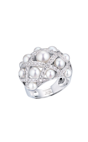 Кольцо Chanel Matelasse Bague Baroque Whte Gold (40219)
