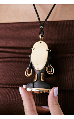 Подвеска Burdi Creazioni di Mimmo Burdi Unique Piece African Head Gold & Wood (41072) №4