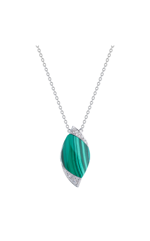 Подвеска UTOPIA Selene Malachite & Diamonds White Gold KSP2BBMSP01 (40221)