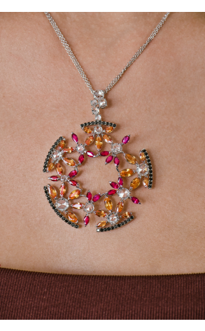 Подвеска Roberta Ponticello Italy Cerchio Multigemstone & White Gold (41137) №2