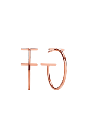 Серьги Tiffany & Co T Hoop in Rose Gold 34448124 (42753)