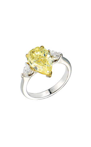 Кольцо GIA 4,02 ct Natural Fancy Yellow/VS2 Pear Cut Diamond (41856)