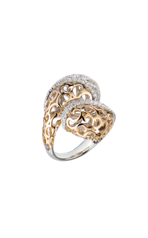 Кольцо iTitoli White & Rose Gold & Diamond (44043)