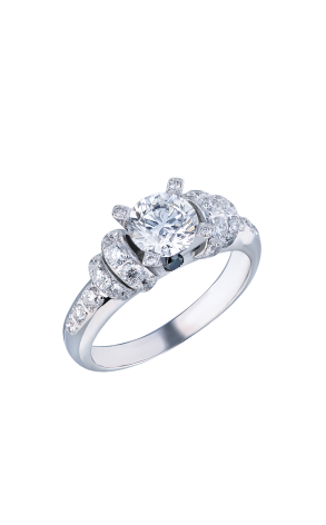 Кольцо  0,92 ct G/VS1 Round Diamond & 0.25 ct Diamonds (37368)