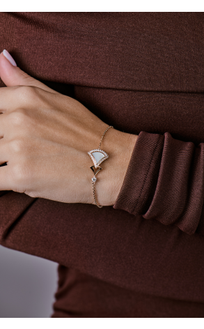 Браслет Bvlgari Diva's Dream Rose Gold & Mother of Pearl & Diamonds (Size M-L) 358684 (40238) №3