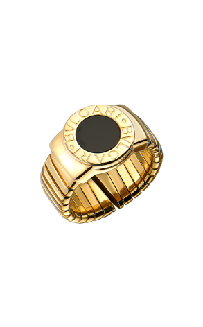 Кольцо Bvlgari Tubogas Onyx & Yellow Gold (SIZE 54) (42006)