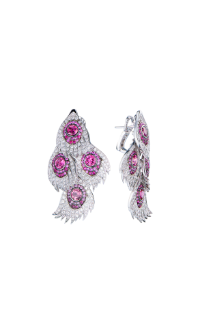 Серьги Carrera y Carrera Peacock White Gold & Sapphire & Diamond (43364)