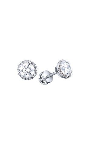 Пусеты  1,00 E/VVS2 — 1,05 G/VVS2 Round Cut Diamonds (40894)