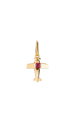 Подвеска Cartier Vintage Yellow Gold & Ruby Airplane Charm (43853)