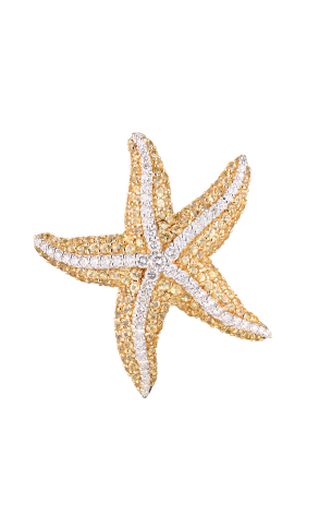 Брошь  Starfish Yellow Sapphire & Diamond (36302)