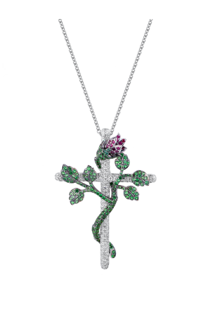 Крест VENDÔME Flower Cross Diamonds & Emeralds (36377)
