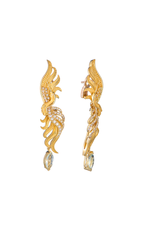 Серьги Carrera y Carrera Seda Imperial Yellow Gold & Diamonds & Prasiolite DA 13553 011303 (41858)