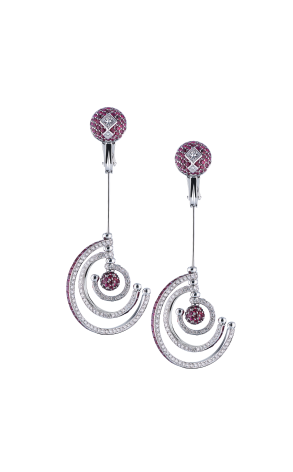 Серьги Prologue Orbit White Gold & Diamonds & Ruby ER/5001 A03 (37448)