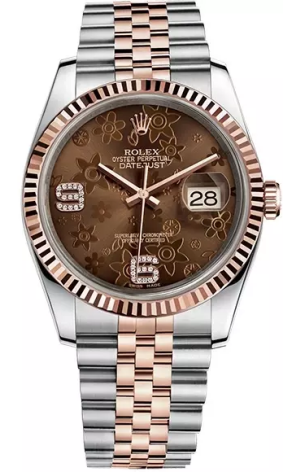 Часы Rolex Datejust 36 мм Brown Floral Diamonds Dial 116231 (41775)