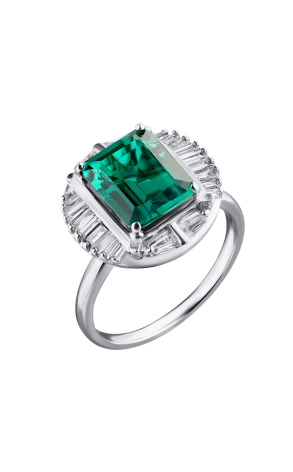Кольцо  2,70 ct Green Emerald & 0.75 ct Diamonds (37298)