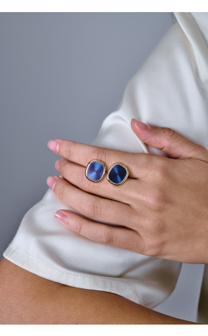 Запонки Patek Philippe Golden Ellipse Blue Enamel 205.9102J (39465) №3