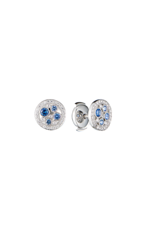 Пусеты Tiffany & Co Cobblestone Sapphire & Diamond in Platinum (43779)