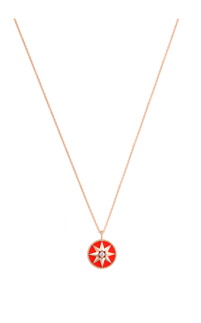 Подвеска Dior Rose Des Vents Medallion Rose Gold, Diamond and Red Ceramic (36540) №2