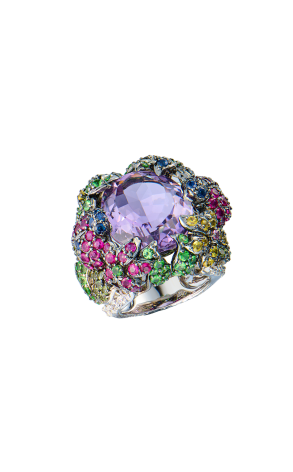 Кольцо  Multi-Gemstone White Gold Ring (43338)