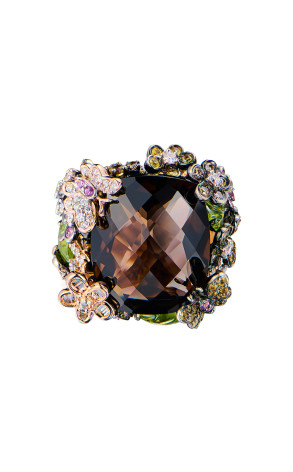 Кольцо  Smoky Quartz with Multi Gem Surround (42736) №3