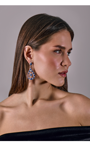 Серьги  Natural Sapphire 16,16 ct & Natural Diamonds 4,24 ct & White Gold (41959) №4