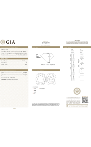 Кольцо GIA 5,68 ct G/VS2 Cushion Cut Diamond & White Gold (40629) №2