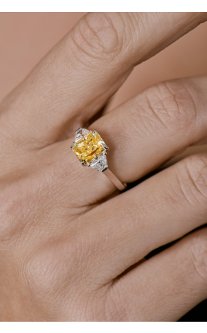 Кольцо GIA 2,02 ct Natural Fancy Yellow/SI2 Radiant Diamond (39627) №3